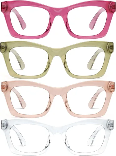 Vista 14 de CCVOO Lentes de lectura elegantes para mujer, anteojos elegantes, lectores de luz azul, tramposos