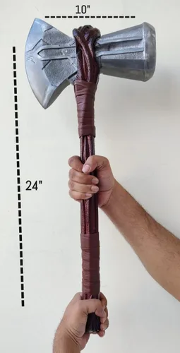 Vista 5 de Avenger Thor Stormbreaker tamaño estándar martillo de disfraz de Halloween Réplica de accesorios de cosplay