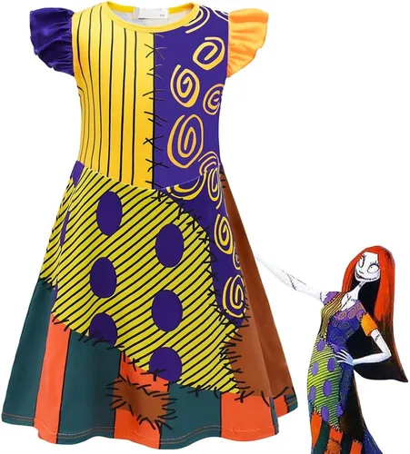 Vista 3 de ILAVSUN Disfraz de Halloween de The Nightmare Before Christmas con bolsa de 1 a 10 años