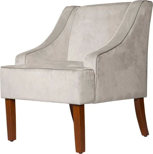Vista 5 de HomePop Swoop - Silla de sala de estar con apoyabrazos, terciopelo gris