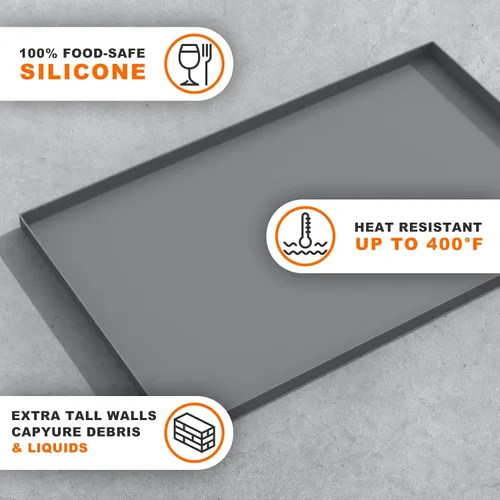 Vista 5 de Blackstone - Alfombrilla protectora de silicona para parrilla de 28 pulgadas, accesorios para parrilla Blackstone, protector de grado alimenticio