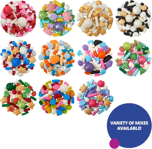 Vista 4 de DECOPAC Bloom Sweet Bloom Deluxe Fusion Mix, 26 onzas, chispas de caramelo elegantes en recipiente portátil, chispas comestibles para pasteles
