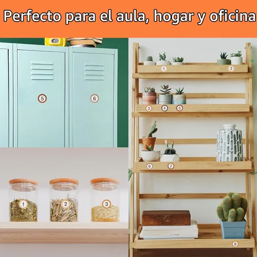 Vista 6 de 800 calcomanías de números del 1 al 40, resistentes al agua, aceite y desgarros, de madera rústica, se quitan sin residuos para interiores