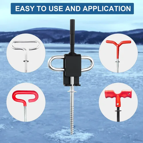 Vista 4 de Ice Anchor Drill Adapter, Ice Fishing Shelter Accessories, Universal for Ice Anchors
