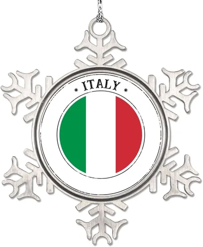 Vista 13 de Adornos de Navidad con la bandera de Nigeria 2022, adorno de copo de nieve para decoración de árbol de Navidad, regalo de recuerdo de metal