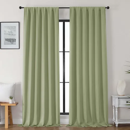 Vista 111 de Gwine Cortinas opacas para dormitorio, 54 pulgadas de largo, paneles de cortina de ventana con aislamiento térmico y reducción de ruido, cortinas
