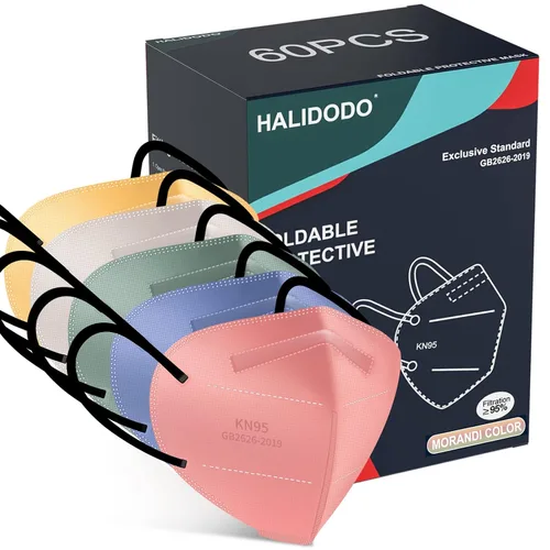 Vista 9 de KN95 Mascarilla Facial, Mascarilla de Seguridad Cómoda y Transpirable de 5 Capas (Azul)