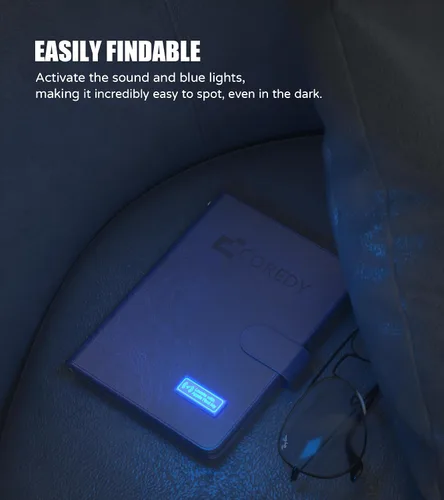Vista 20 de Coredy Soporte para pasaporte con rastreador Bluetooth, funciona con Apple Find My (solo iOS), cubierta de pasaporte localizada, indicador de sonido