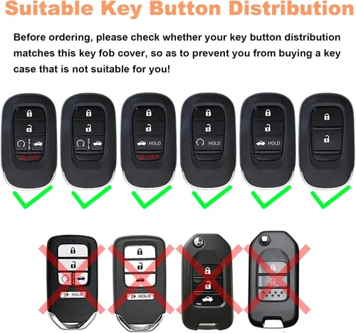 Vista 2 de Funda para llavero Honda con llavero, funda de cuero genuino para llave remota inteligente Honda Accord Civic CRV HRV Pilot Sport SI EX EXL 2022