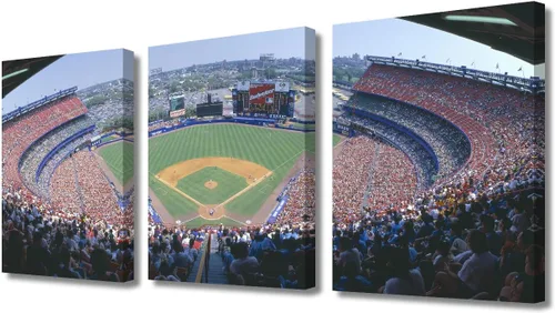 Vista 54 de TUMOVO American Major Baseball - Lienzo decorativo para pared, diseño de estadio de los Bravos, 3 piezas, arte de pared de Filadelfia, cuadros