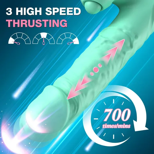 Vista 3 de Vibrador de empuje para mujer – 3 empujes de alta velocidad hasta 700 veces/minuto, 10 golpes y 10 modos de vibración Estimulador de punto G