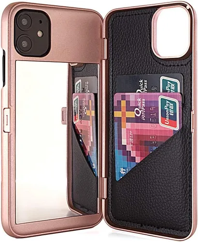 Vista 12 de Funda para iPhone 11 Pro Max, funda tipo cartera de lujo para mujer con tarjetero a prueba de golpes espejo y soporte para Apple iPhone 11 Pro Max