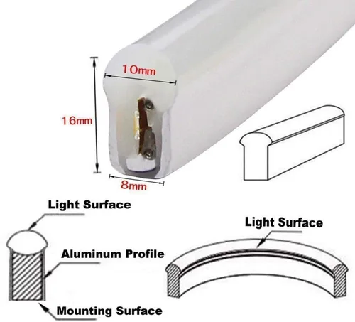 Vista 8 de Mini tira de luces LED de neón de bajo voltaje de 12 V, actualización 2835 120 LED/M, 100 pies/98.4 ft, luz de neón brillante duradera para barcos