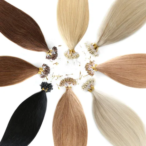 Vista 4 de 2500 extensiones de cabello con microenlaces, cuentas forradas de silicona de 0.197 in para extensiones de cabello humano con punta I Tip