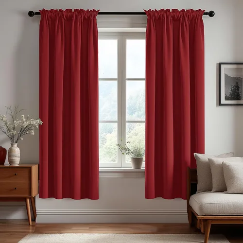 Vista 203 de Deconovo Cortinas opacas, aislamiento térmico, dobladillo para barra, reducción de ruido, certificado Oeko-TEX, cortinas de oscurecimiento