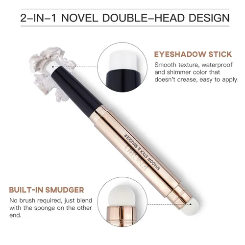 Vista 2 de LOKFAR Sombra de ojos en barra de maquillaje cosméticos iluminador de ojos, lápiz de sombra de ojos en crema giratoria, sombra de ojos en barra
