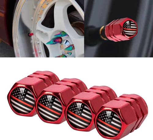Vista 12 de x xotic tech Juego de 4 tapas de tapa de válvula de neumático con bandera estadounidense, aleación de aluminio anodizado, resistente a la corrosión