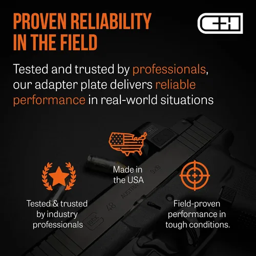 Vista 7 de C+H Placa de montaje Red Dot para Glock 43X/48 MOS y Holosun 407K/507K Fabricado en los Estados Unidos