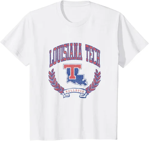Vista 4 de Louisiana Tech Bulldogs Varsity Logo - Camiseta con licencia oficial, Negro
