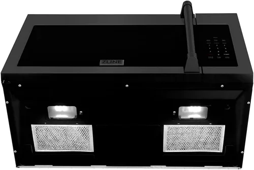 Vista 4 de ZLINE - Horno microondas de convección en acero inoxidable negro con mango tradicional y sensor de cocción