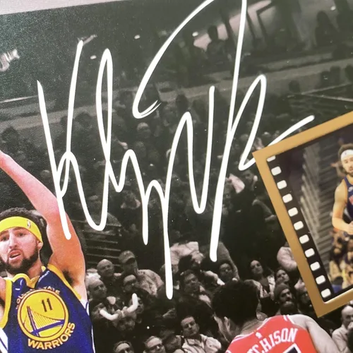 Vista 5 de sufenvera Firmado Klay Thompson Memorabilia - Colección de pósteres enmarcados con fotos, regalos para los fanáticos del baloncesto Golden State, 10