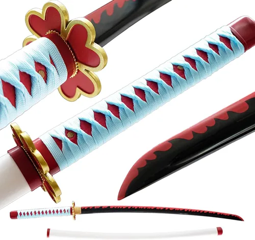 Vista 16 de Demon Slayer - Espada Tanjiro Katana de acero 1065, espiga completa, hecha a mano, Katana japonesa real, 41 pulgadas