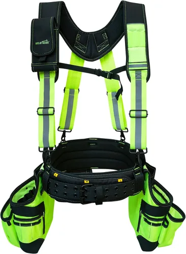 Vista 11 de MELOTOUGH Pro Framer's Sistema Combinado Delantal Bolsa de Herramientas Cinturón de Herramientas con Tirantes Constructor Resistente Carpintero