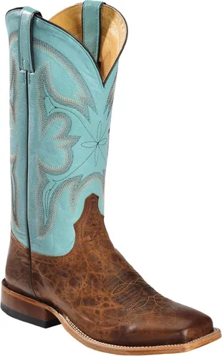 Vista 3 de Tony Lama Mens Sealy Square Toe Casual Botas Mid Calf - Azul, Marrón