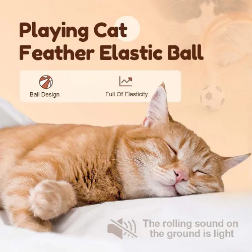 Vista 6 de Nuevo juego de juguetes interactivos de bolas de plumas para gatos 2025