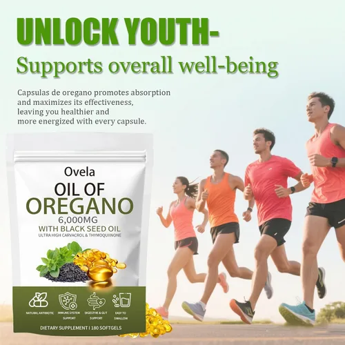 Vista 7 de Aceite de orégano de Ovela con aceite de semilla negra, aceite de cápsulas blandas de orégano, suplemento puro y natural, apoyo inmunológico, mejora