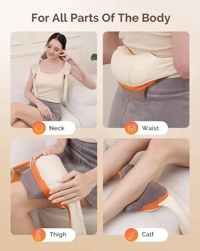 Vista 9 de AIRSEE Masajeador Shiatsu inalámbrico de cuello y hombros con calor, batería de más de 200 minutos, cabeza de flor de ciruelo mejorada 2025