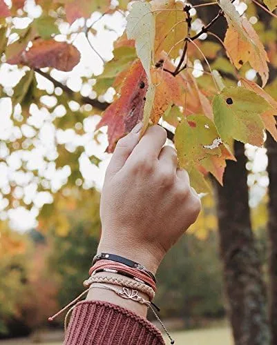 Vista 5 de Pura Vida - Pulsera sólida 100 % impermeable, hecha a mano con dije revestido y correa ajustable