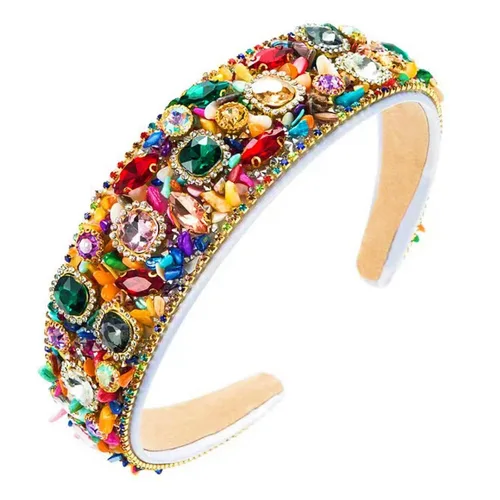 Vista 18 de Diademas turquesa para mujeres y niñas, banda ancha antideslizante para la cabeza, bandas para la cabeza con nudo superior, diadema de perlas de Azul