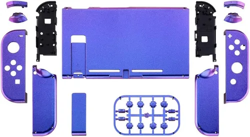 Vista 2 de eXtremeRate - Placa trasera para Nintendo Switch Console NS Joycon con carcasa de mando de mano con botones de juego completo carcasa de repuesto
