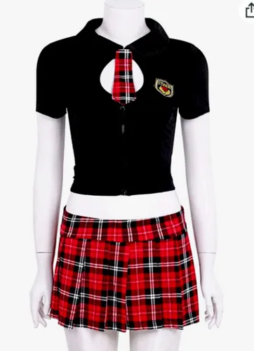 Vista 6 de Disfraz de lencería para mujer, juego de rol, conjunto de lencería sexy y traviesa para colegiala