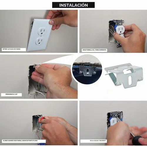 Vista 5 de RACO 8988RAC Clip de reparación de salida para cajas eléctricas de plástico, 10 uds. por bolsa
