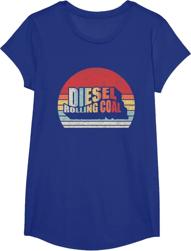 Vista 18 de Camiseta de camión diésel con motor diésel retro y divertido de carbón, Negro