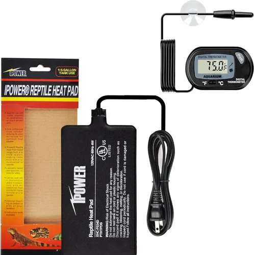 Vista 9 de iPower Almohadilla térmica de reptiles de 4 x 7 pulgadas y termostato digital de calor para mascotas anfibias