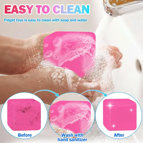 Vista 5 de ZHEBAG Bonito cubo de bola de azúcar, juguetes esponjosos, cubo de hielo para aliviar la ansiedad y el estrés, relleno de maltosa de alta densidad