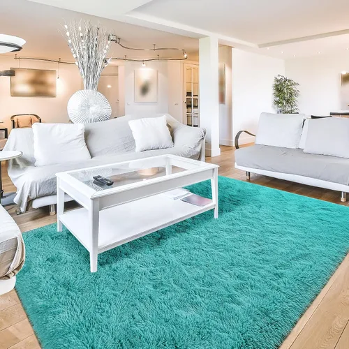 Vista 10 de Terrug Alfombra Corredor Negra Esponjosa para Dormitorio, 2x6 Pies Lindas Alfombras de Área de Pelo Largo para Pasillo, Alfombra de Felpa Suave