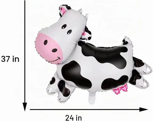 Vista 3 de 6 globos de papel de aluminio de animales de granja, cerdo, vaca, caballo, burro, globo de Mylar para animales de granja, temática de suministros