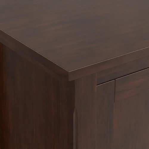 Vista 7 de SIMPLIHOME Warm Shaker - Soporte de TV de madera maciza de 72 pulgadas de Marrón rojizo