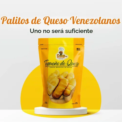Vista 5 de DELE FOOD Tequeños de Queso congelados – Palitos de queso venezolano envueltos en masa – Aperitivo congelado precocido listo para calentar en horno