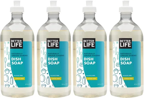 Vista 8 de Better Life Jabón para platos sin sulfato, resistente a la grasa y suave para las manos, granada, 22 onzas