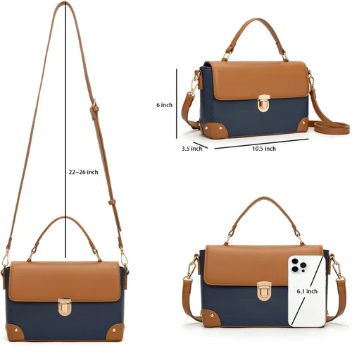 Vista 4 de Milan Chiva Bolso cruzado pequeño para mujeres, elegante asa superior, bolsos cuadrados de diseñador