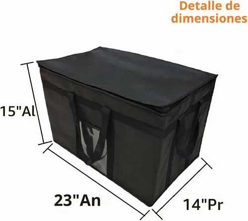 Vista 2 de Bolsas enfriadoras plegables con aislamiento y cierre de cremallera, reutilizables para mantener la comida caliente o fría