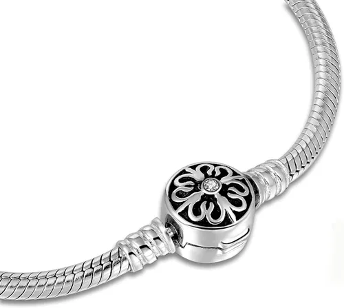 Vista 2 de Long Way Pulsera de plata de ley 925 con cadena de serpiente para adolescentes y mujeres