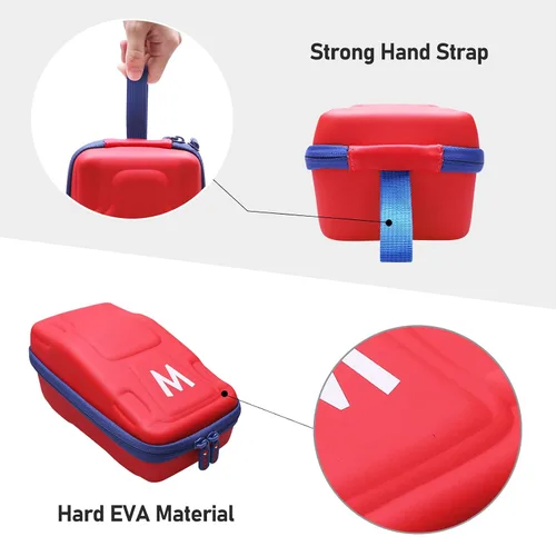 Vista 6 de XANAD EVA Hard Case for Mario Kart LiveNintendo Switch Mario Set Edition - Travel Protective Carrying Storage BagRed