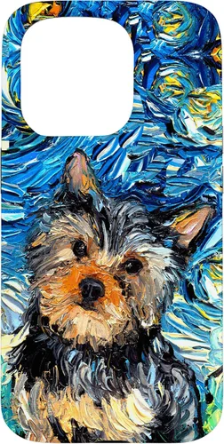 Vista 14 de iPhone 16 Yorkshire terrier Starry Night Cute Yorkie Dog Art por Aja Case