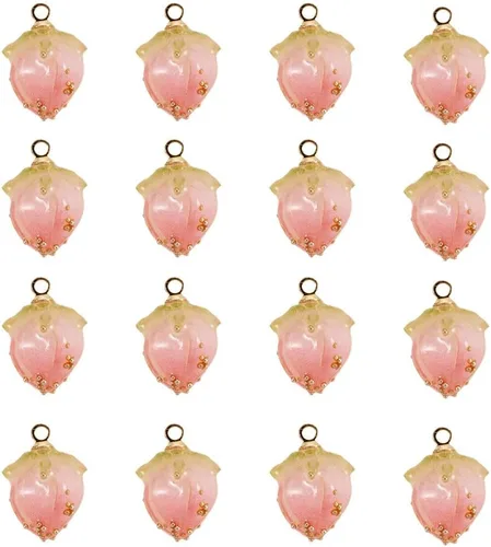 Vista 9 de 20 dijes colgantes de flores de resina, coral natural, flores reales, cuentas sueltas espaciadoras con microcuentas de vidrio para manualidades